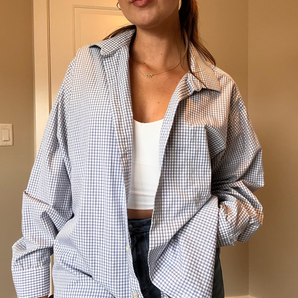 Calvin Klein Blue & White Check Dress Shirt